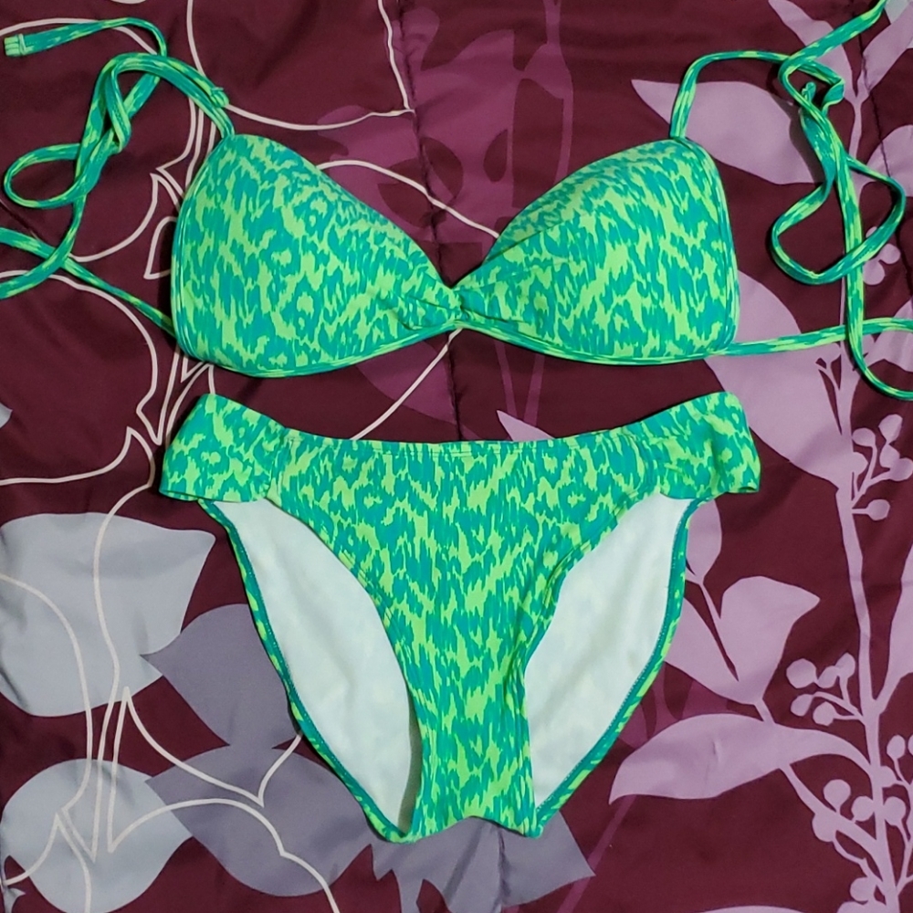 Cheetah print bikini L and S
